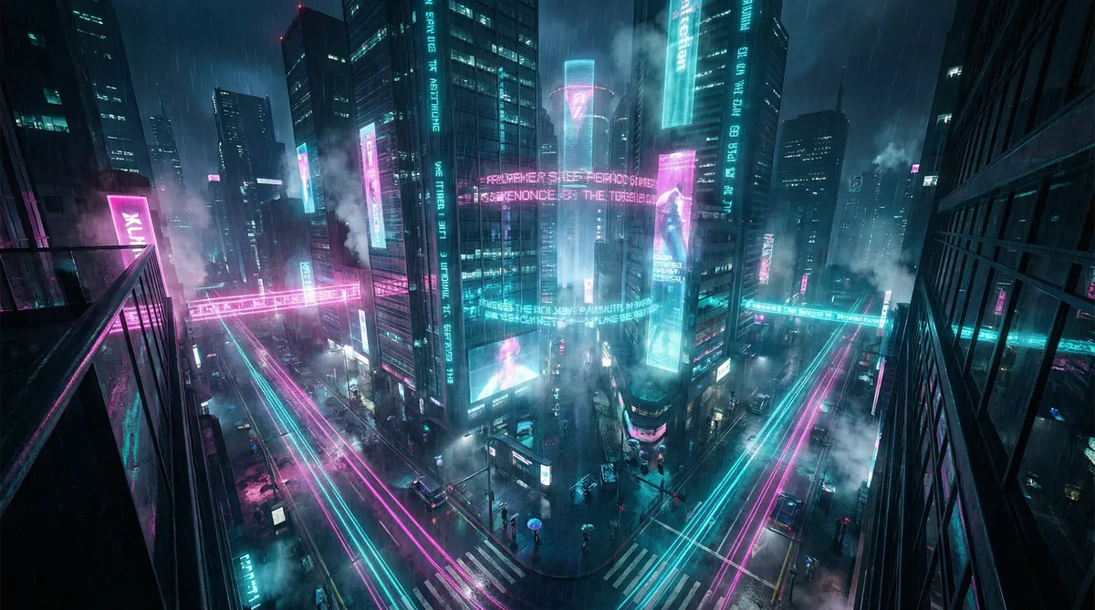 邪恶力量动画版 竖屏短剧平台首页背景 - 赛博朋克都市夜景